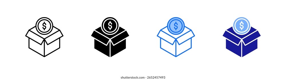 Investment Multiple Style Icon Set Vector