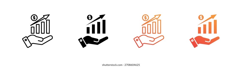 Investment Multiple Style Icon Set
