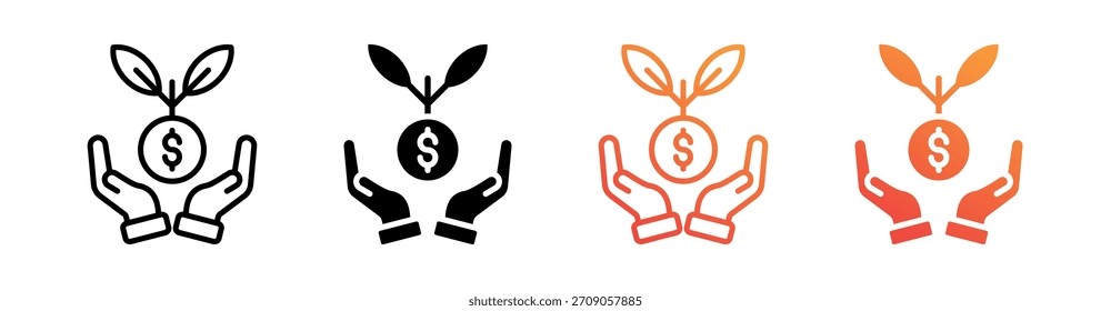 Investment Multiple Style Icon Set Vector