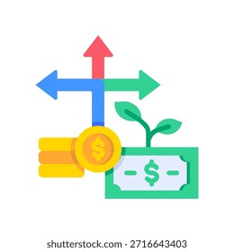 Investitionsmöglichkeiten Symbol flach, Vektorgrafik