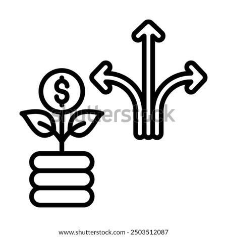 Investment Opportunities icon line vector illustration