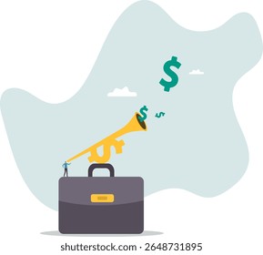 Investment opportunity, making money, profit or earning, FED central bank signal interest rate policy, financial stock market buy and sell signal.character for design.