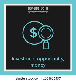 investment opportunity, money  vector icon