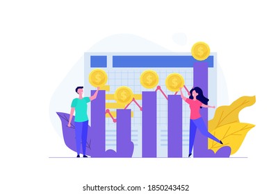 Investment opportunity searching concept. Vector illustration.