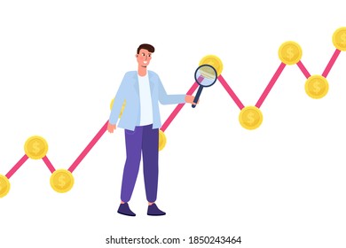 Investment opportunity searching concept. Vector illustration.
