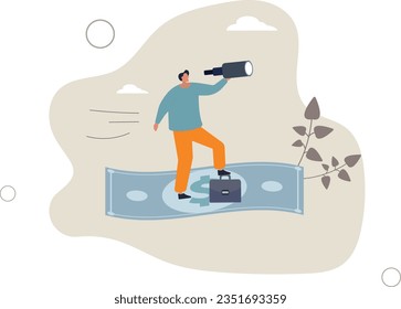 Investment opportunity, visionary to make profit or financial growth concept.flat vector illustration.