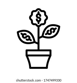 investment outline Icon. bank vector illustration on white background