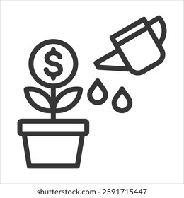 Investment Outline Icon Vector Illustration