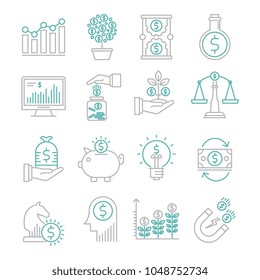 Investment outline icons