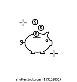 Investment pig coin icon. Element of global business icon