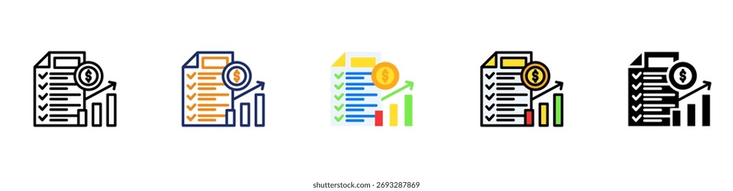 Icono de Plan de inversión Ilustración vectorial de estilo múltiple