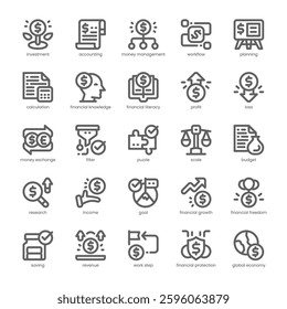 Investment Planning Icon pack for your website, mobile, presentation, and logo design. Investment Planning Icon outline design. Vector graphics illustration and editable stroke.