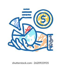 vetor do esboço do ícone do consultor financeiro da carteira de investimentos. sinal do consultor financeiro da carteira de investimentos. ilustração do símbolo isolado