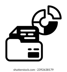 Investment portfolio glyph icon. Perfect for graphic design, mobile, UI, and web 