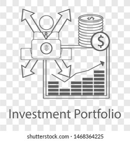 Investment Portfolio icon on transparency background. Vector illustration.