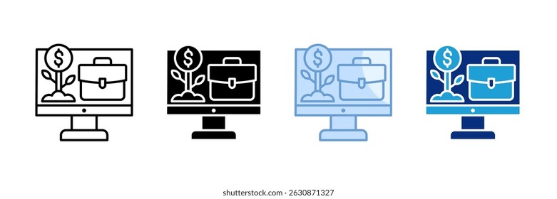 Investment Portfolio Icon Set Multiple Style Collection
