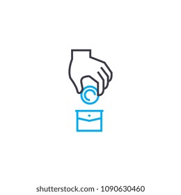 Investment portfolio vector thin line stroke icon. Investment portfolio outline illustration, linear sign, symbol concept.