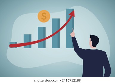 Investment profit growth, financial advisor or wealth management, make money to get rich or increase earning or income concept.Leadership, financial advisor.