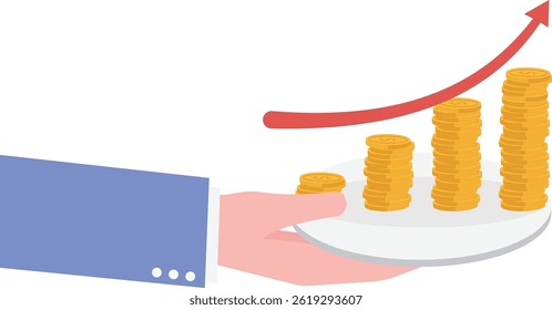 Investment profit growth, financial advisor or wealth management, make money to get rich or increase earning or income concept,

