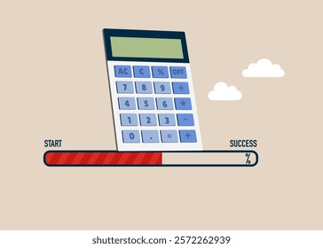 Investment progress. Challenge your progress and win the race. Flat vector illustration.