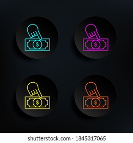 Investment in projects dark badge color set icon. Simple thin line, outline vector of web icons for ui and ux, website or mobile application