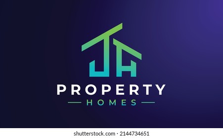 Investment Property, Real Estate, Building and Construction Vector using JH word company logo design