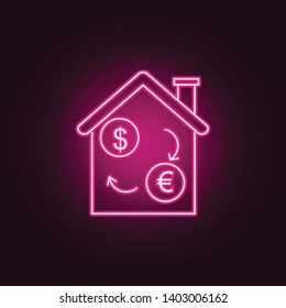 Investment property - Real estate neon icon. Elements of Real Estate set. Simple icon for websites, web design, mobile app, info graphics