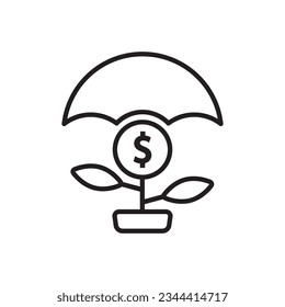 Investment protection icon, Insurance safety icon