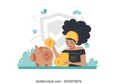 Investment Protection Insurance Illustration concept. Flat illustration isolated on white background.