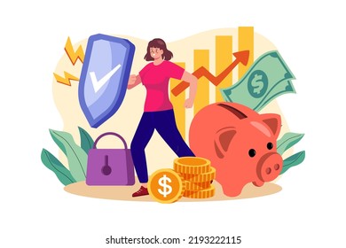 Investment Protection Insurance Illustration concept on white background
