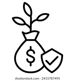 Investment Protector icon line vector illustration