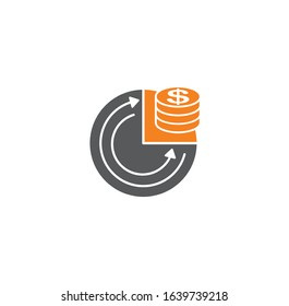 Investment related icon on background for graphic and web design. Creative illustration concept symbol for web or mobile app.