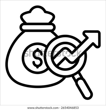 Investment Research Icon Element For Design