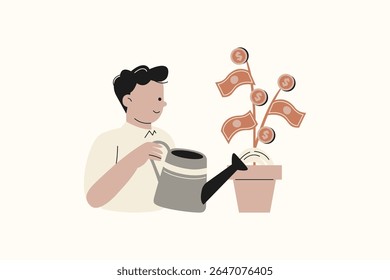 Ilustração do investimento em fundos mútuos de reforma