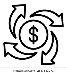 Investment Return Icon Element For Design