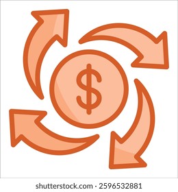 Investment Return Icon Element For Design