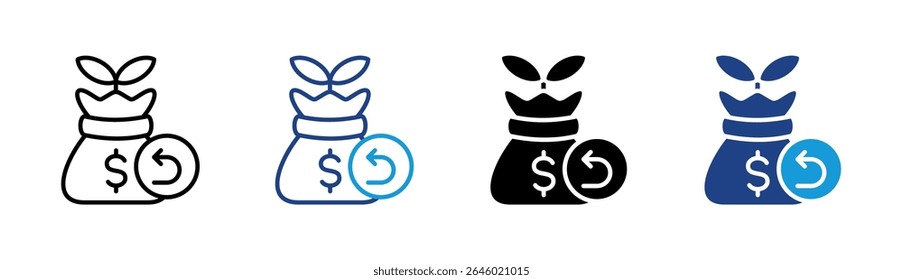 Elemento de icono de retorno de inversión para diseño