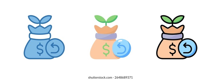 Elemento de icono de retorno de inversión para diseño