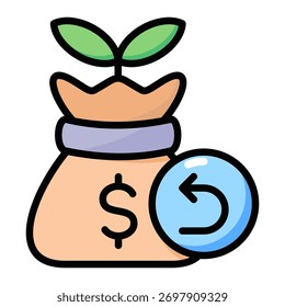 Investment Return Icon Element For Design