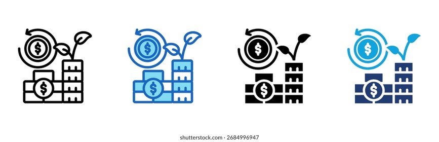 Investment Return icon Multi Style Vector Illustration