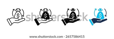 Investment Return icon sheet multiple style collection