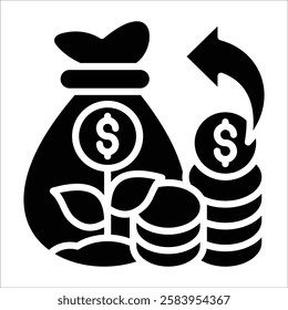 Investment Returns Icon Element For Design