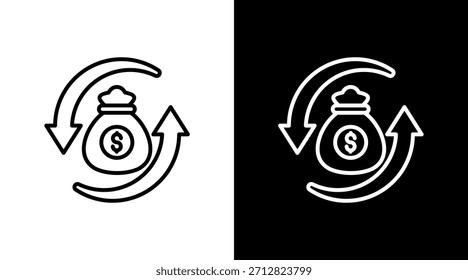 Rentabilidad de la inversión con diseño de conjunto de iconos