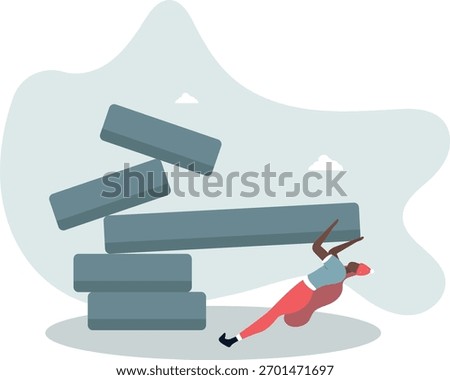 Investment risk, failure or mistake for greedy decision, business strategy to be careful and balance on instability and uncertainty concept.life and employment of people.