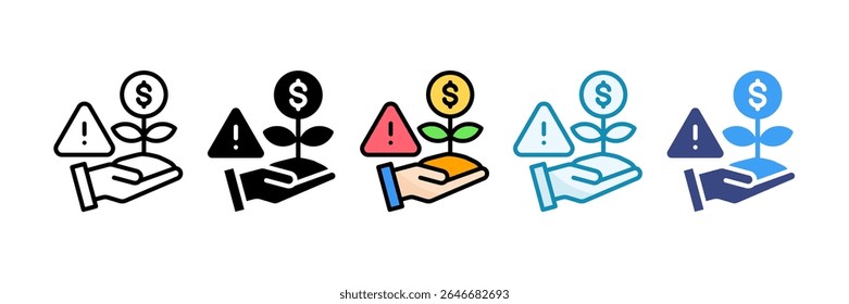 Investment Risk Icon Set Multiple Style Collection