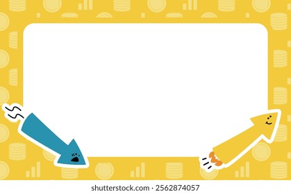 Investment risks and rewards: background illustration with image of rising and soaring stock prices, money growth and upside, soaring market ups and downs