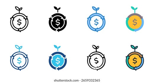 Investment Rounds icon set multiple style collection 
