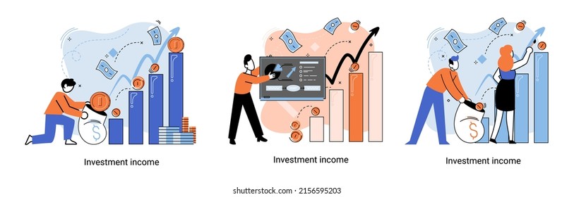 Investment, saving money and finance growth business concept metaphor. Analyzes charts and indicators of income growth. Investment income from securities and other non-commercial investments dividends