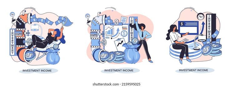 Investment, saving money and finance growth business concept metaphor. Analyzes charts and indicators of income growth. Investment income from securities and other non-commercial investments dividends