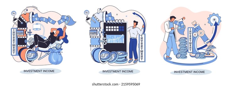 Investment, saving money and finance growth business concept metaphor. Analyzes charts and indicators of income growth. Investment income from securities and other non-commercial investments dividends